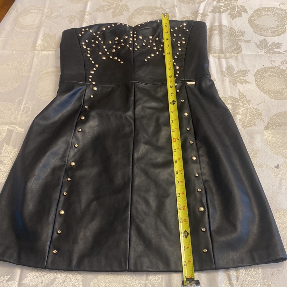 NWT Armani Exchange Black Studded Moto Dress - Picture 6 of 8